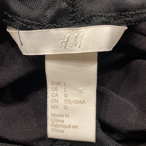 H&M women’s black jersey MESH Sheer V long sleeve bodysuit / leotard size L - Picture 8 of 11